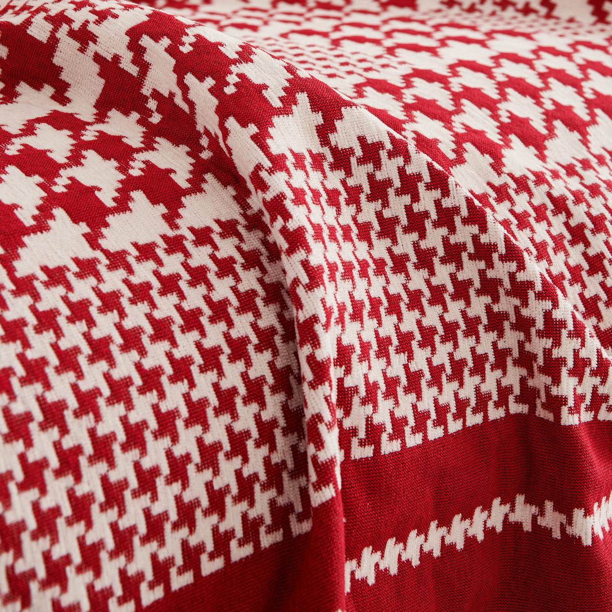 Chenille Houndstooth Couch Cover, Chaise Lounge Blanket Cover, Sectional Couch Scratch Protector