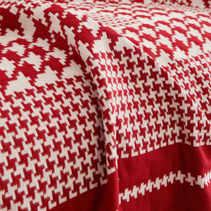 Chenille Houndstooth Couch Cover, Chaise Lounge Blanket Cover, Sectional Couch Scratch Protector