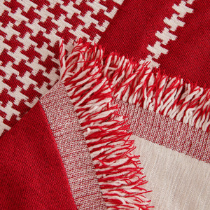 Chenille Houndstooth Couch Cover, Chaise Lounge Blanket Cover, Sectional Couch Scratch Protector