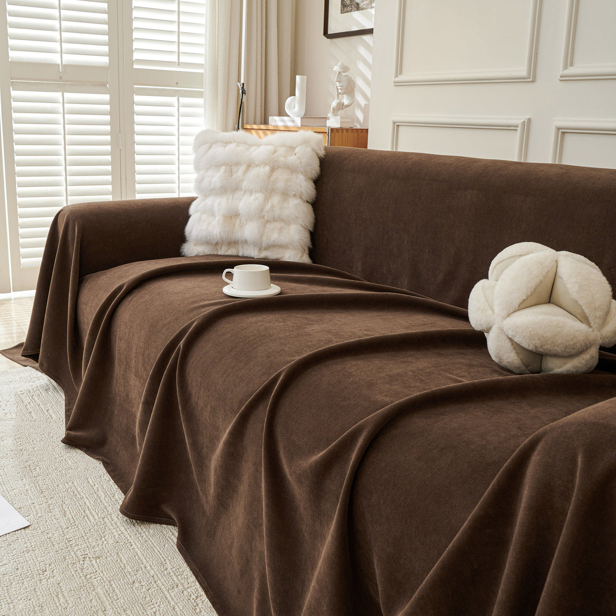 Waterproof Scratch Proof Sofa Protector Throw Blanket, Couch Cover for Pets & Kids