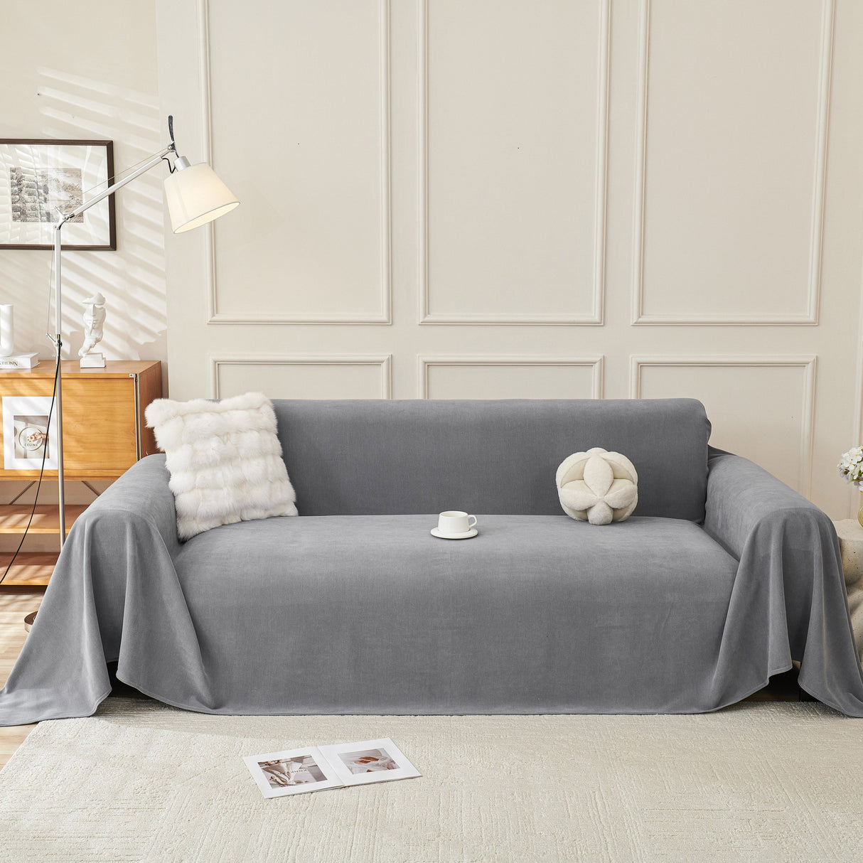 Waterproof Scratch Proof Sofa Protector Throw Blanket, Couch Cover for Pets & Kids