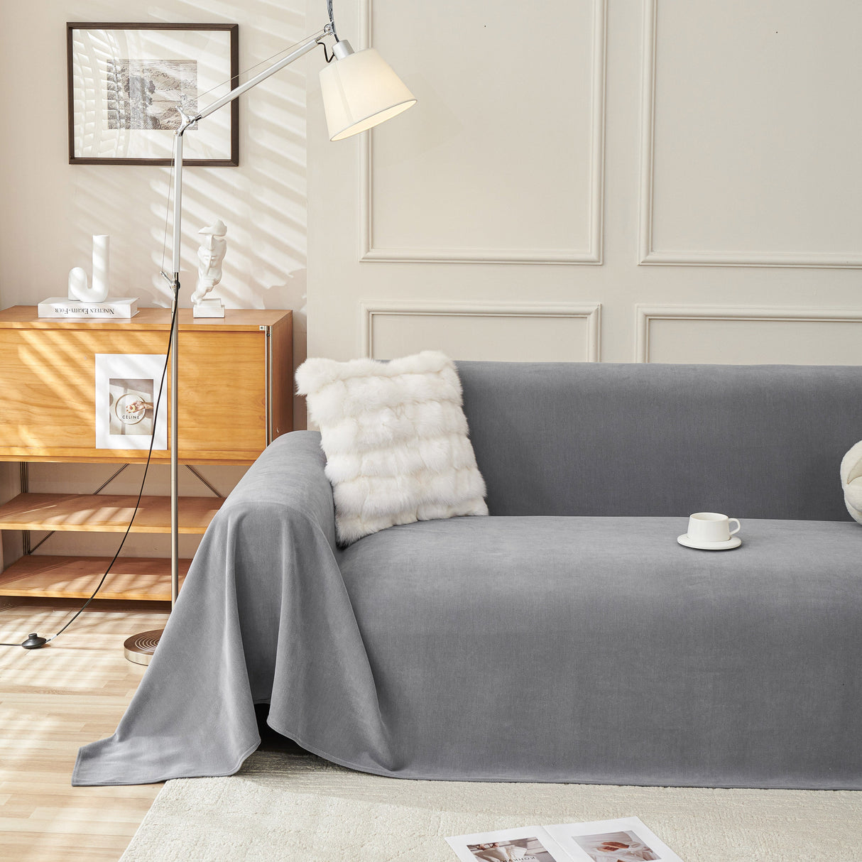 Waterproof Scratch Proof Sofa Protector Throw Blanket, Couch Cover for Pets & Kids