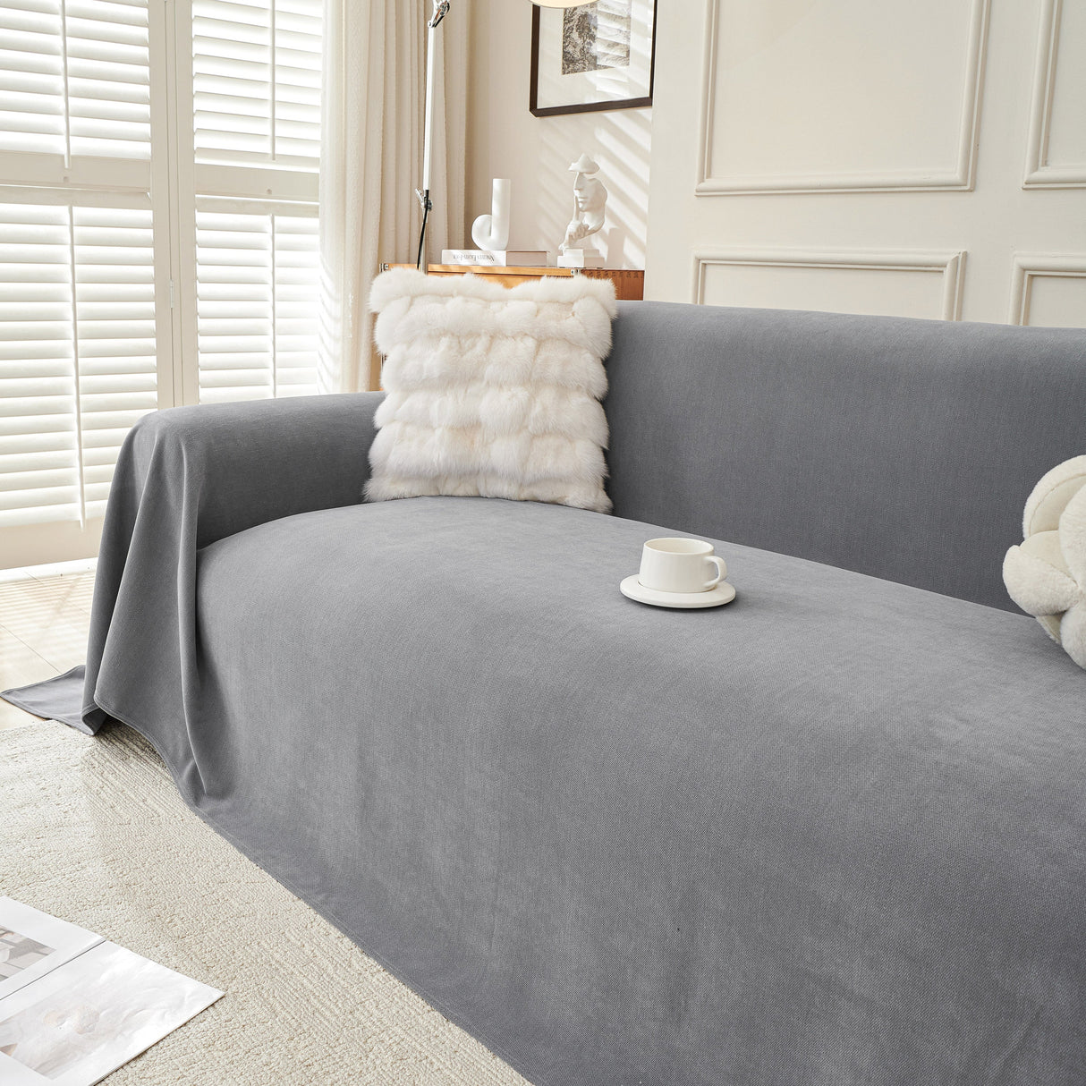 Waterproof Scratch Proof Sofa Protector Throw Blanket, Couch Cover for Pets & Kids