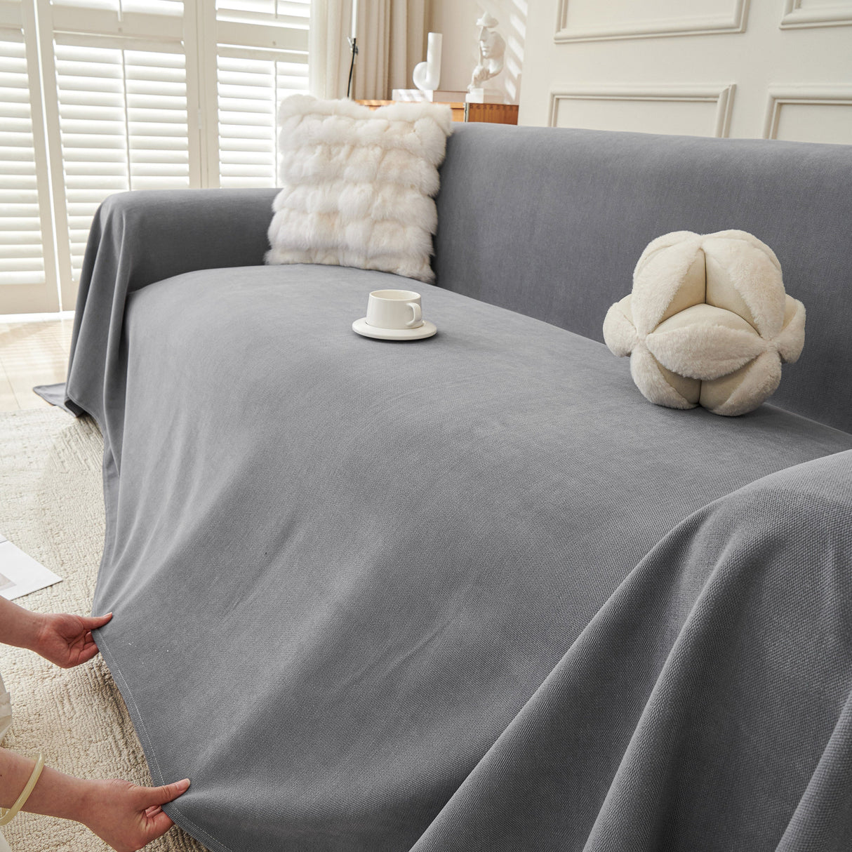 Waterproof Scratch Proof Sofa Protector Throw Blanket, Couch Cover for Pets & Kids