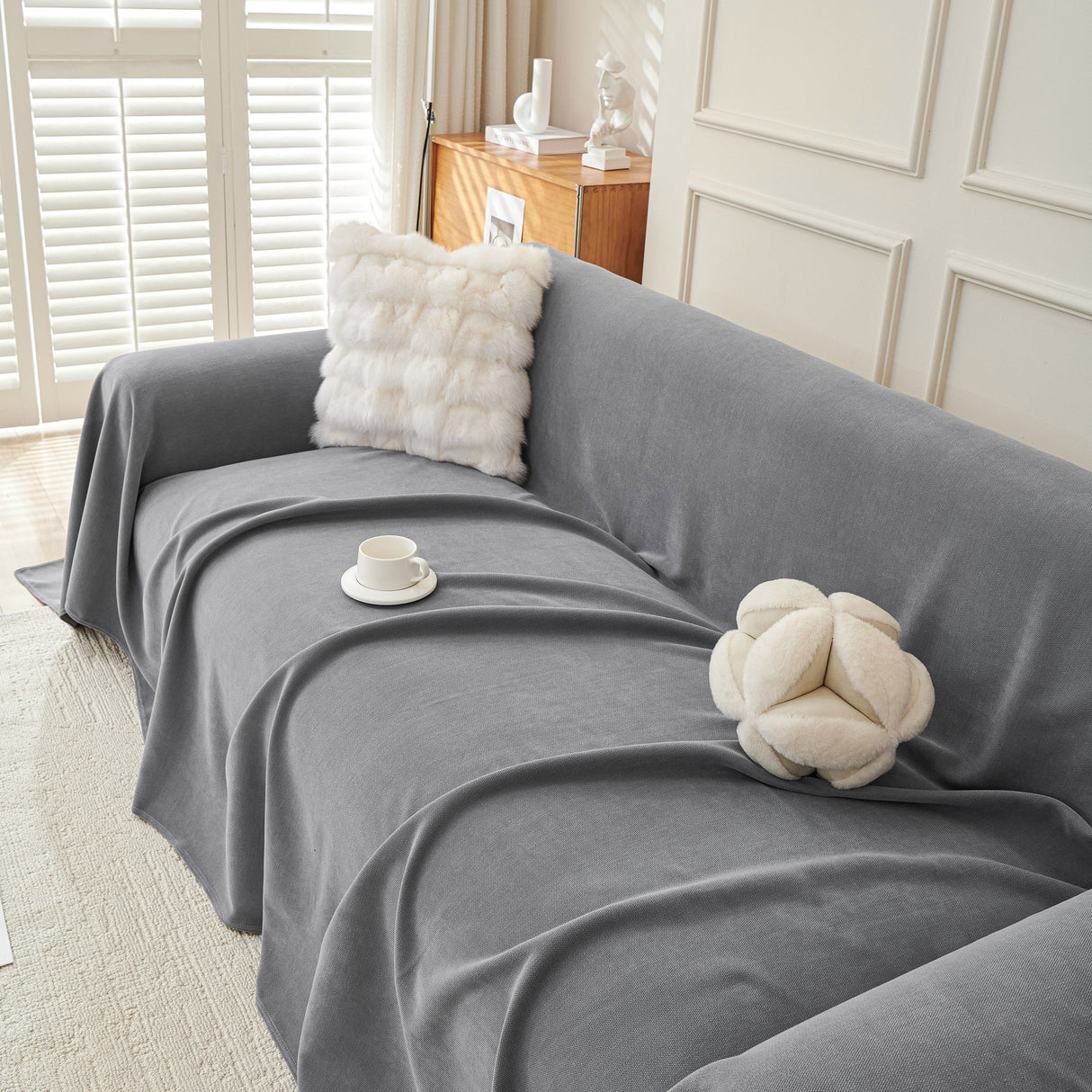 Waterproof Scratch Proof Sofa Protector Throw Blanket, Couch Cover for Pets & Kids