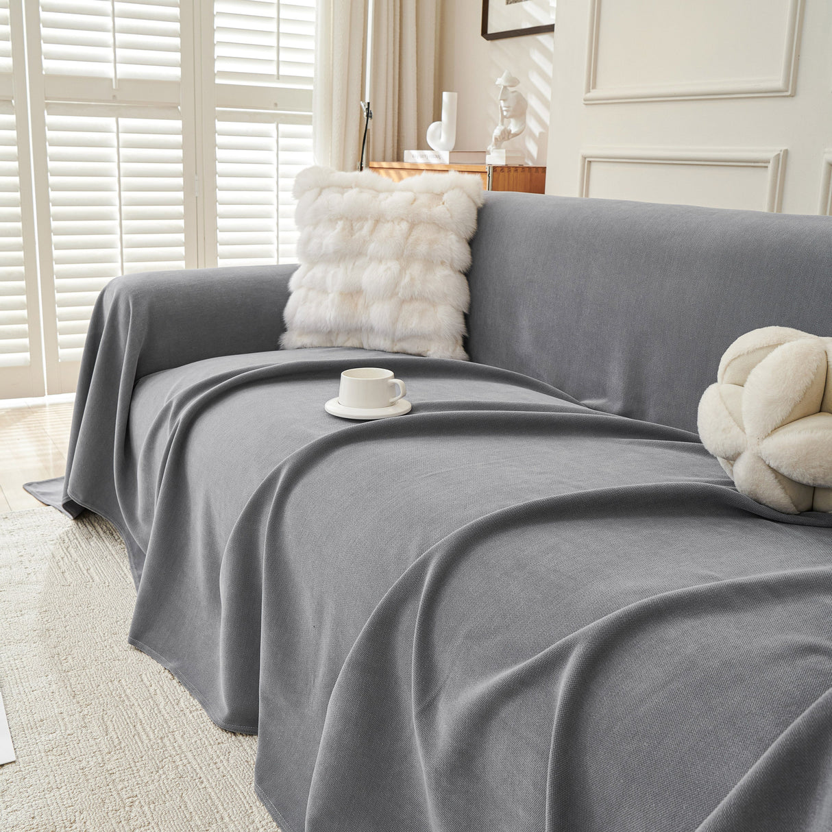 Waterproof Scratch Proof Sofa Protector Throw Blanket, Couch Cover for Pets & Kids