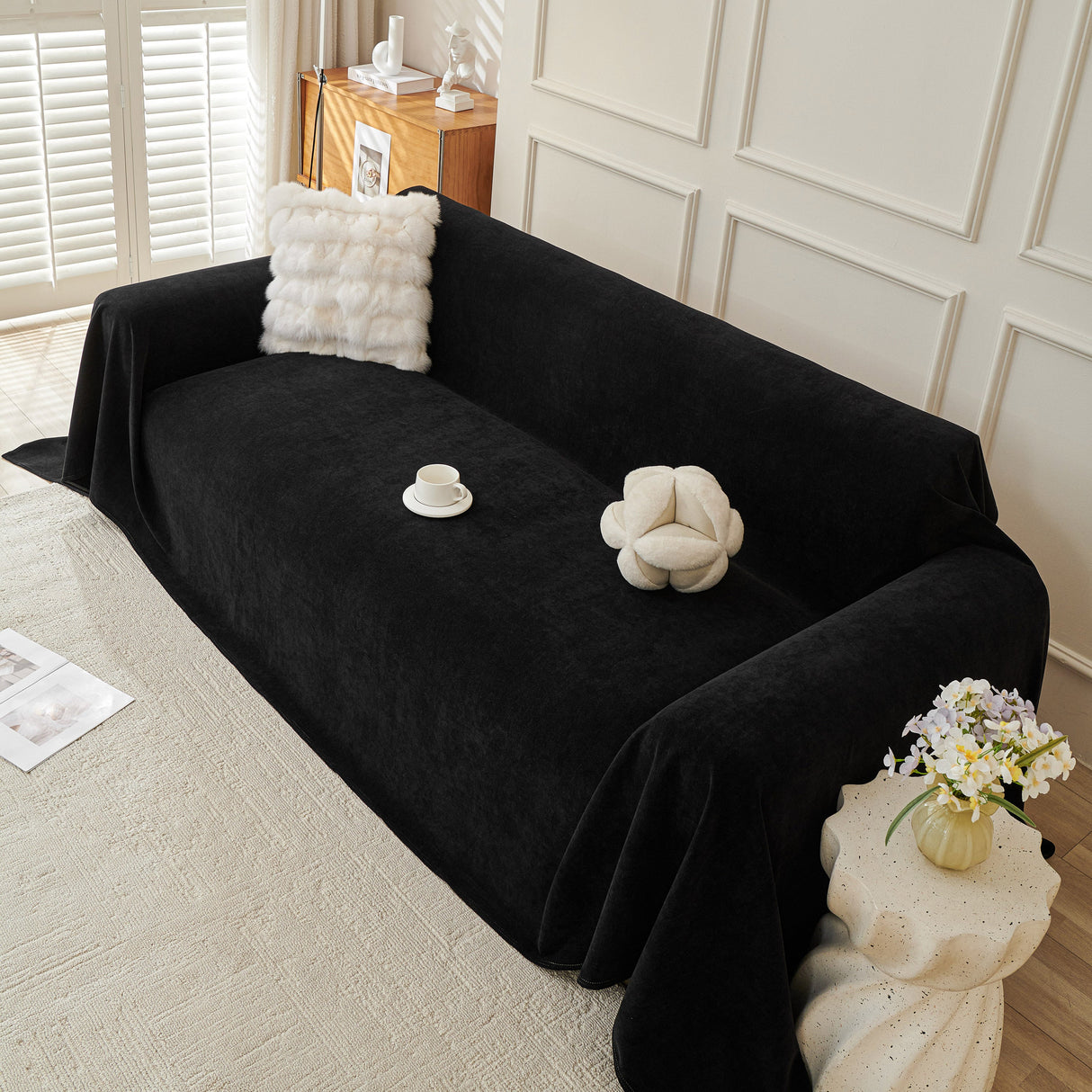 Waterproof Scratch Proof Sofa Protector Throw Blanket, Couch Cover for Pets & Kids