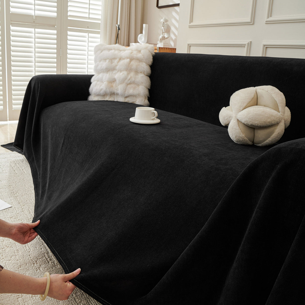 Waterproof Scratch Proof Sofa Protector Throw Blanket, Couch Cover for Pets & Kids