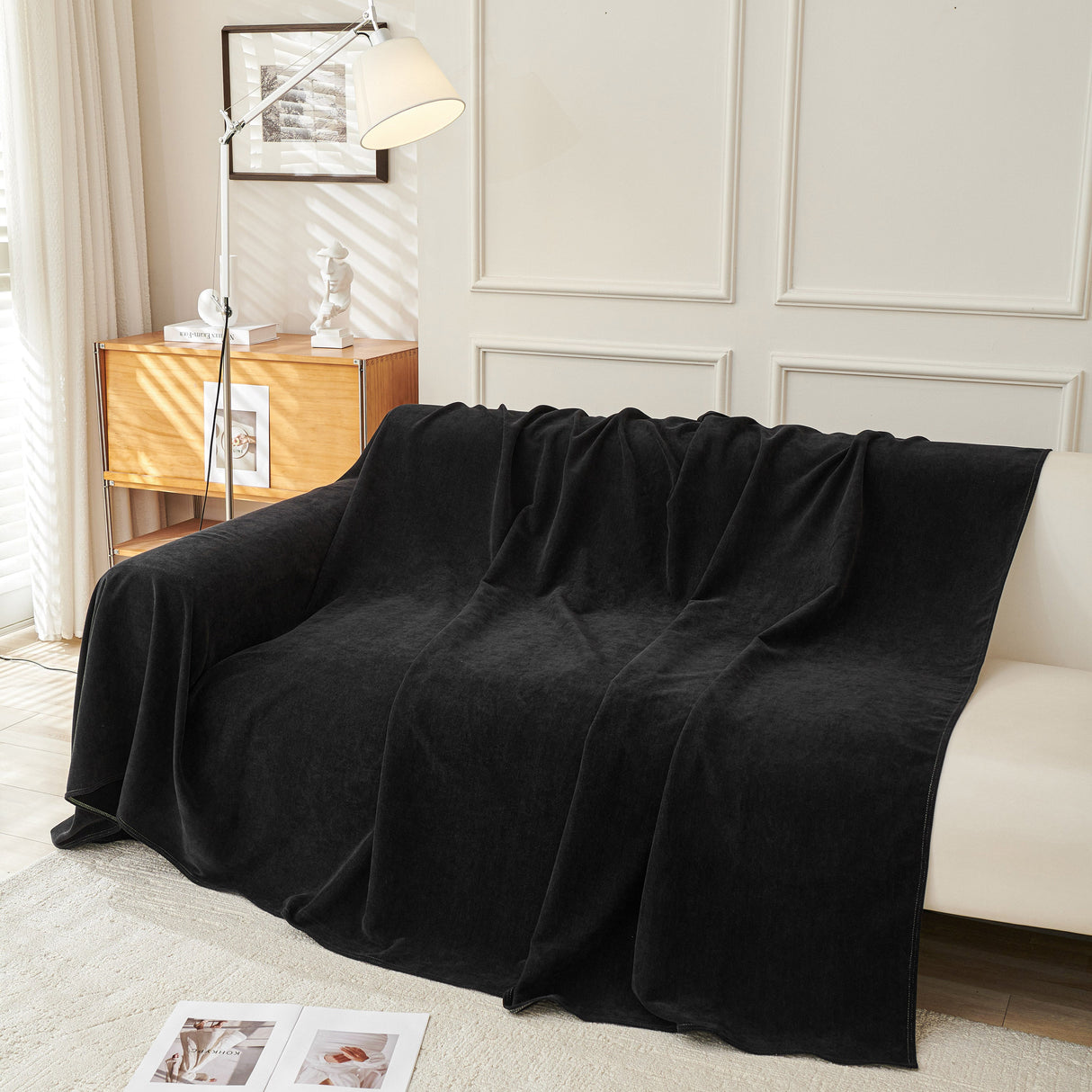 Waterproof Scratch Proof Sofa Protector Throw Blanket, Couch Cover for Pets & Kids