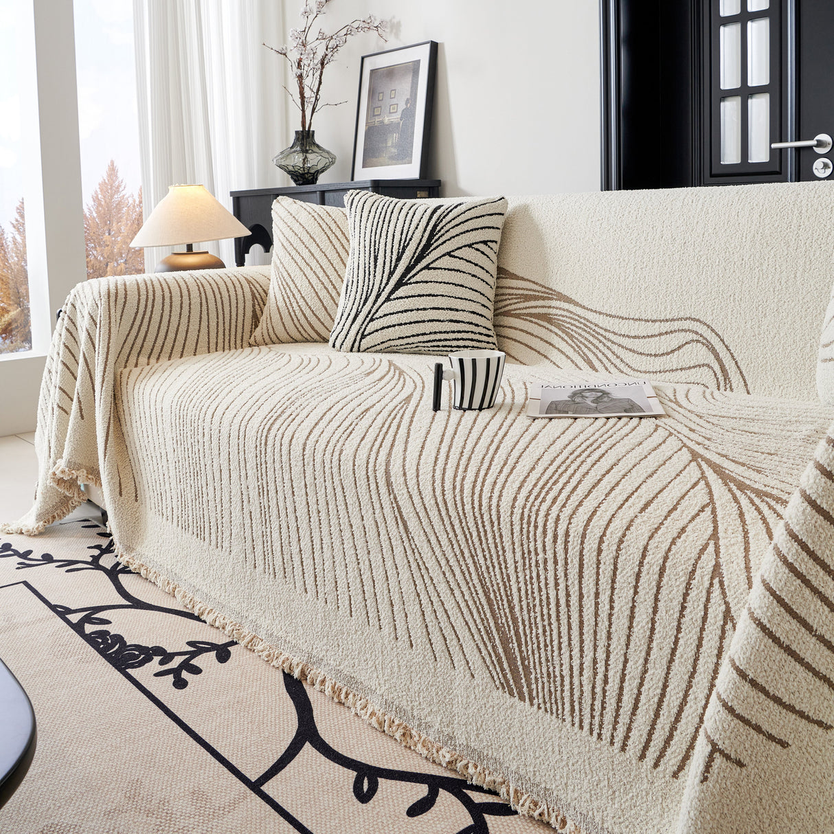 Cozy Striped Sofa Throw Blanket L Shaped Sectional Couch Covers Luxury Throws for Sofas