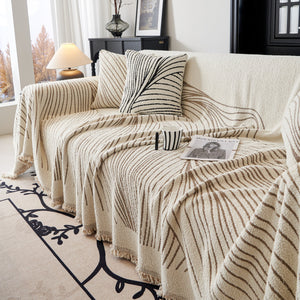 Cozy Striped Sofa Throw Blanket L Shaped Sectional Couch Covers Luxury Throws for Sofas