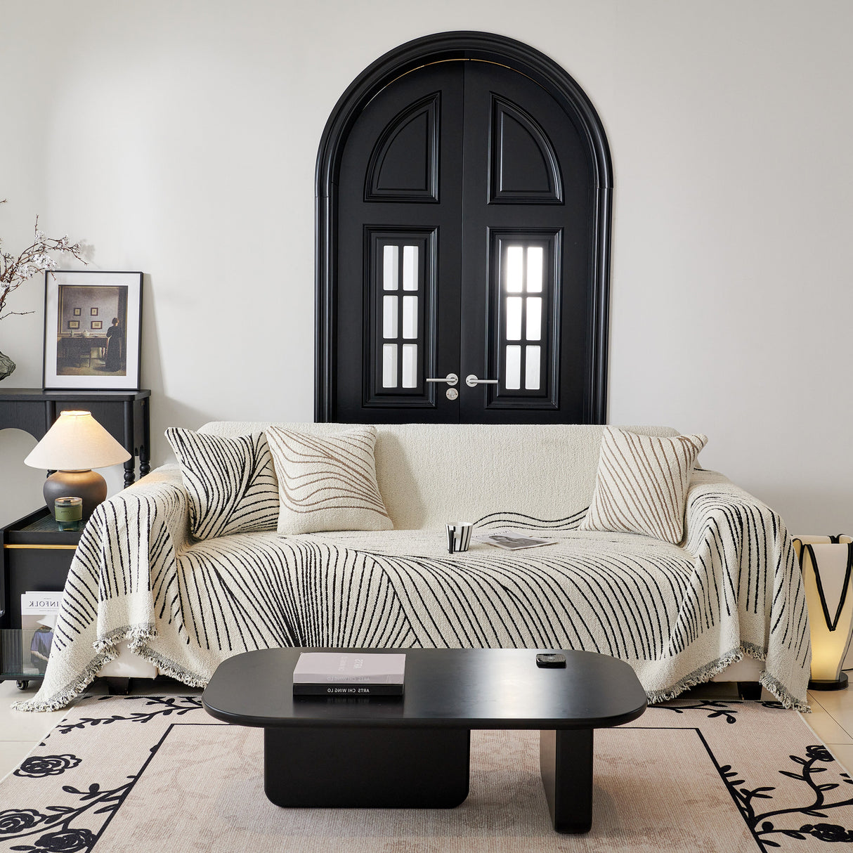 Cozy Striped Sofa Throw Blanket L Shaped Sectional Couch Covers Luxury Throws for Sofas