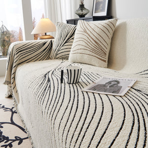 Cozy Striped Sofa Throw Blanket L Shaped Sectional Couch Covers Luxury Throws for Sofas