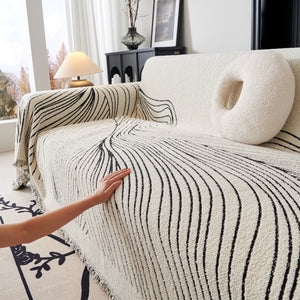 Cozy Striped Sofa Throw Blanket L Shaped Sectional Couch Covers Luxury Throws for Sofas