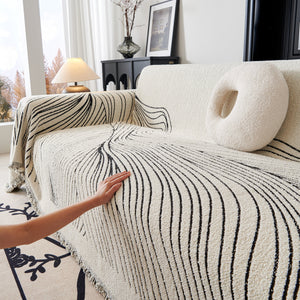 Cozy Striped Sofa Throw Blanket L Shaped Sectional Couch Covers Luxury Throws for Sofas