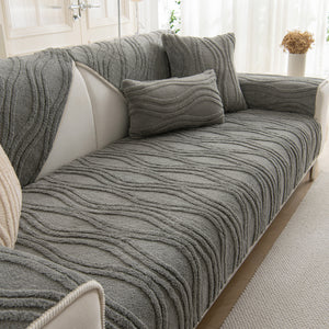 Winter Thickened Non-slip Blanket, Three-Dimensional Embossed Cotton Velvet Sofa Cover
