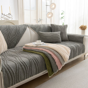 Winter Thickened Non-slip Blanket, Three-Dimensional Embossed Cotton Velvet Sofa Cover