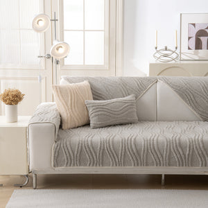 Winter Thickened Non-slip Blanket, Three-Dimensional Embossed Cotton Velvet Sofa Cover