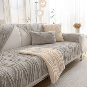 Winter Thickened Non-slip Blanket, Three-Dimensional Embossed Cotton Velvet Sofa Cover