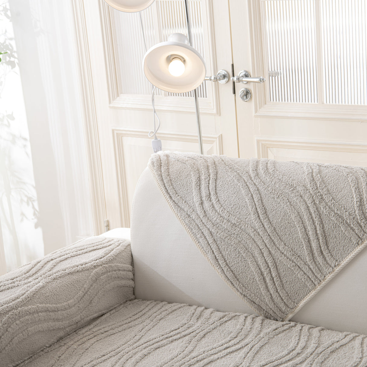 Winter Thickened Non-slip Blanket, Three-Dimensional Embossed Cotton Velvet Sofa Cover