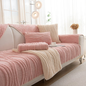 Winter Thickened Non-slip Blanket, Three-Dimensional Embossed Cotton Velvet Sofa Cover