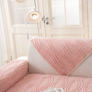 Winter Thickened Non-slip Blanket, Three-Dimensional Embossed Cotton Velvet Sofa Cover