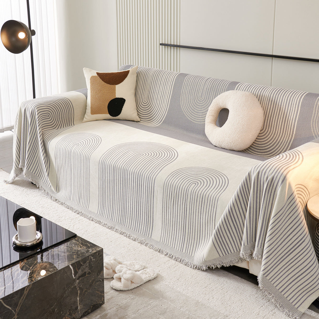 Oversized Sofa Throw Blanket, Couch Protector Throw for Stylish Home Protection