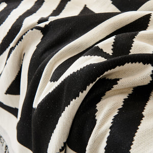 Chenille Geometric Sofa Throw Blanket, Boho Washable Furniture Throw Covers for Sofa