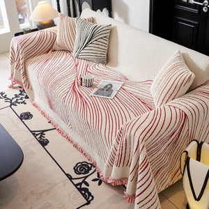 Cozy Striped Sofa Throw Blanket L Shaped Sectional Couch Covers Luxury Throws for Sofas