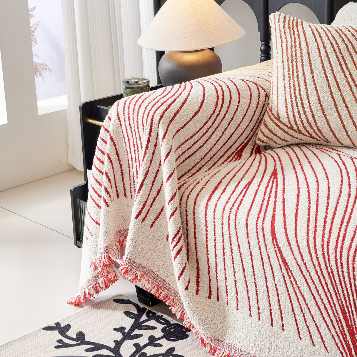 Cozy Striped Sofa Throw Blanket L Shaped Sectional Couch Covers Luxury Throws for Sofas