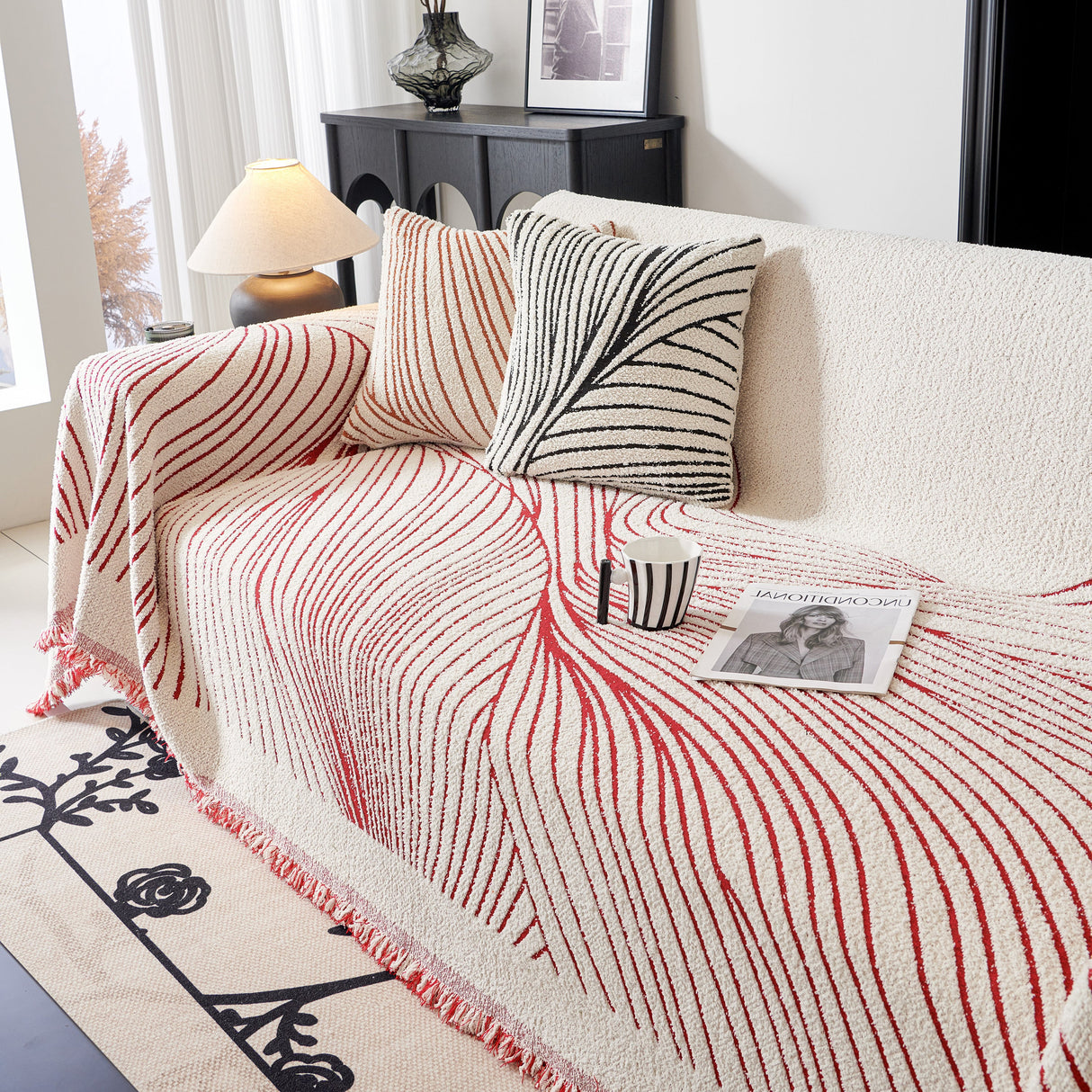 Cozy Striped Sofa Throw Blanket L Shaped Sectional Couch Covers Luxury Throws for Sofas