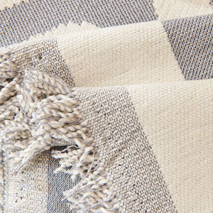 Chenille Geometric Sofa Throw Blanket, Boho Washable Furniture Throw Covers for Sofa