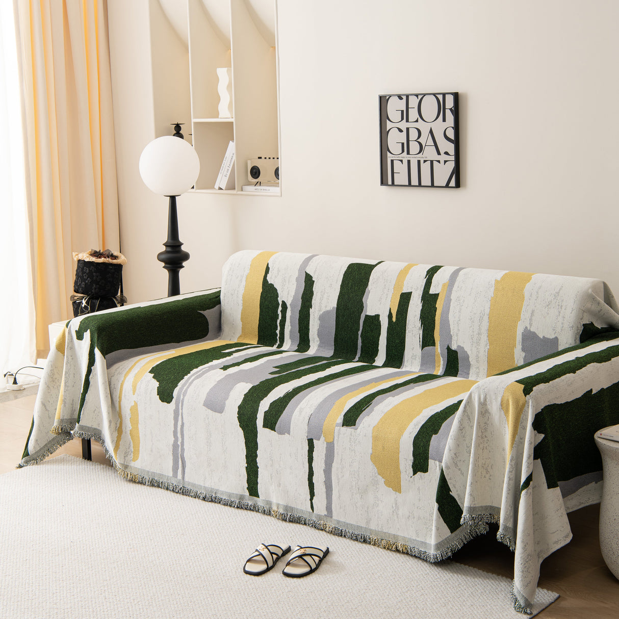 Colorful Chenille Sofa Throw Cover, Fashionable Soft Washable Couch Protector, Sectional Sofa Covers