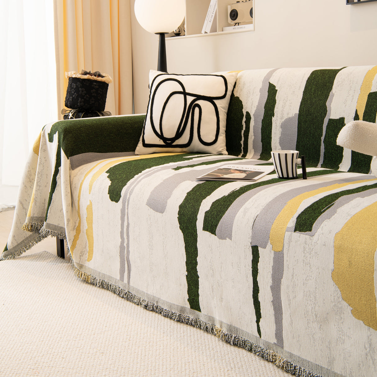 Colorful Chenille Sofa Throw Cover, Fashionable Soft Washable Couch Protector, Sectional Sofa Covers