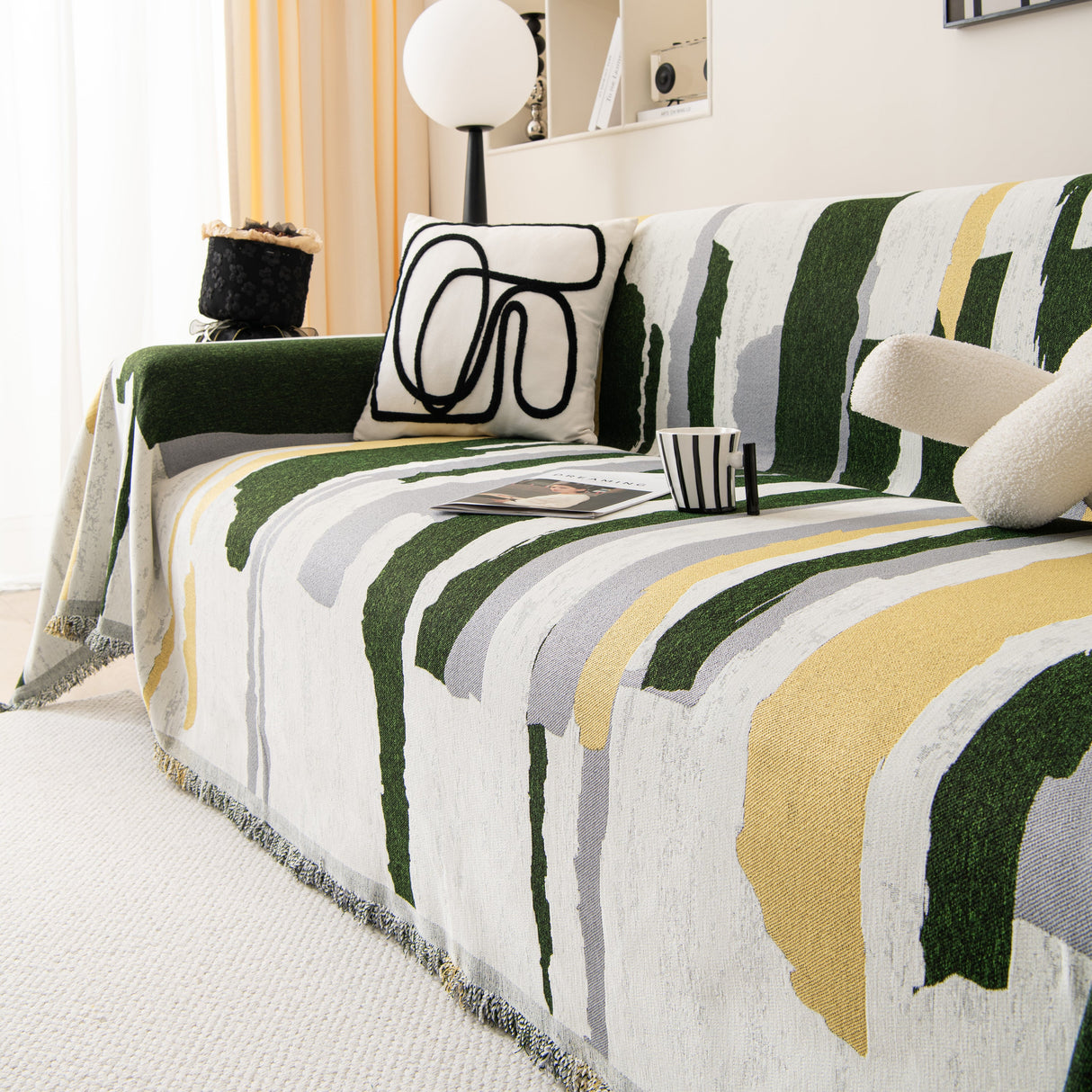 Colorful Chenille Sofa Throw Cover, Fashionable Soft Washable Couch Protector, Sectional Sofa Covers