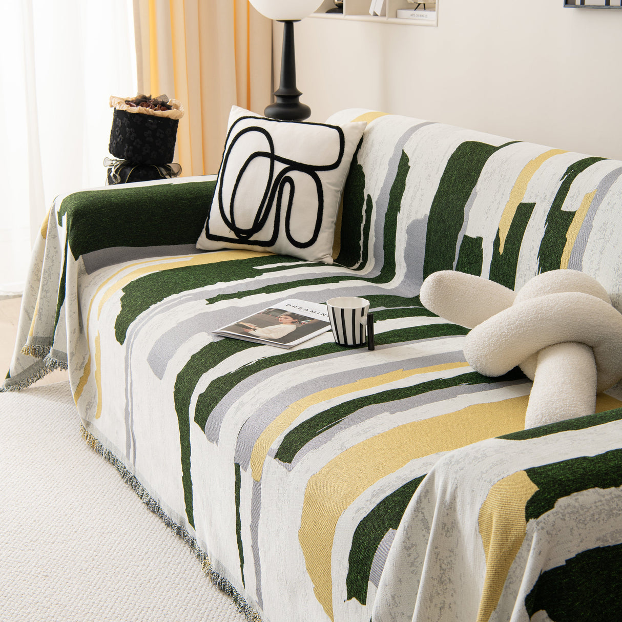 Colorful Chenille Sofa Throw Cover, Fashionable Soft Washable Couch Protector, Sectional Sofa Covers