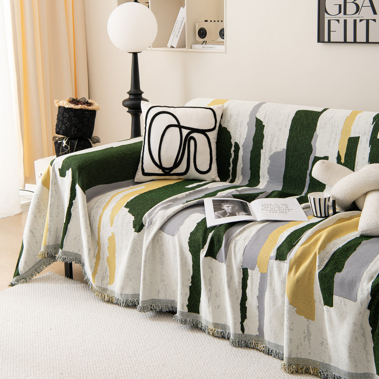 Colorful Chenille Sofa Throw Cover, Fashionable Soft Washable Couch Protector, Sectional Sofa Covers