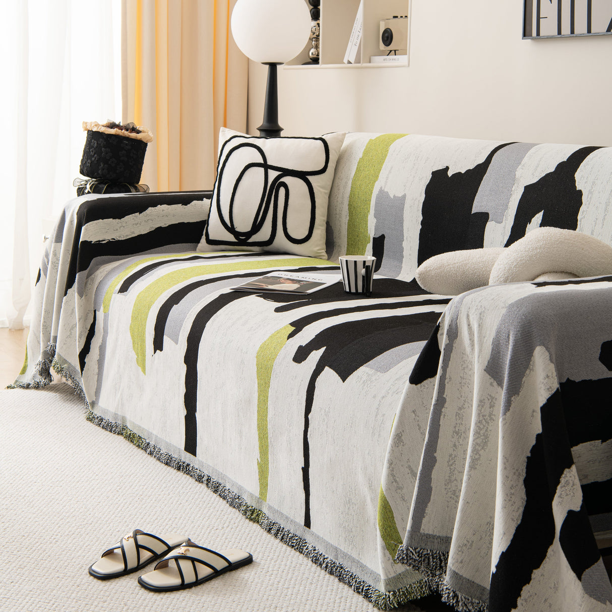 Colorful Chenille Sofa Throw Cover, Fashionable Soft Washable Couch Protector, Sectional Sofa Covers