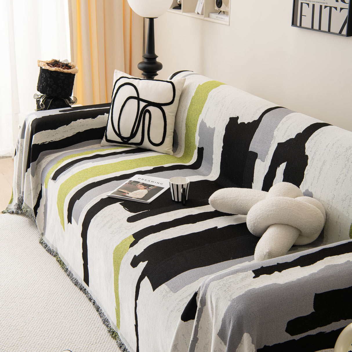 Colorful Chenille Sofa Throw Cover, Fashionable Soft Washable Couch Protector, Sectional Sofa Covers