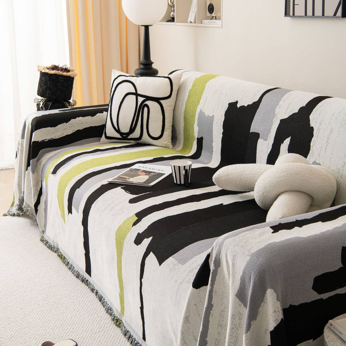 Colorful Chenille Sofa Throw Cover, Fashionable Soft Washable Couch Protector, Sectional Sofa Covers