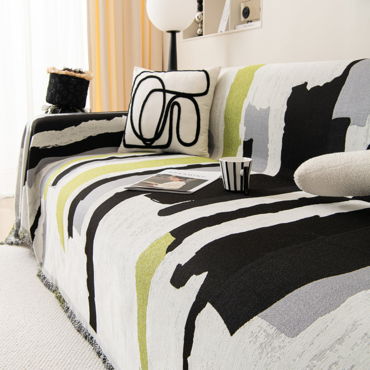 Colorful Chenille Sofa Throw Cover, Fashionable Soft Washable Couch Protector, Sectional Sofa Covers