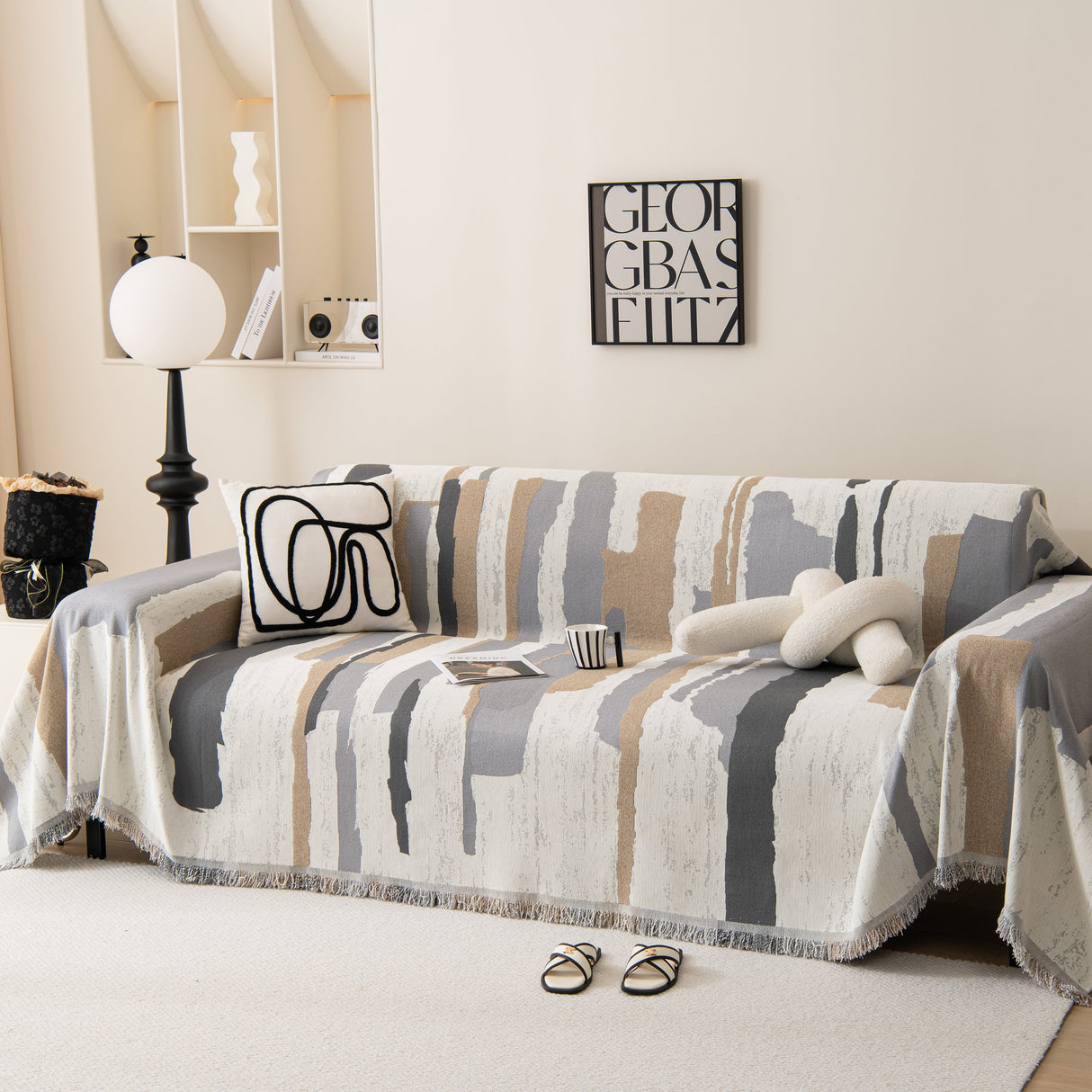 Colorful Chenille Sofa Throw Cover, Fashionable Soft Washable Couch Protector, Sectional Sofa Covers