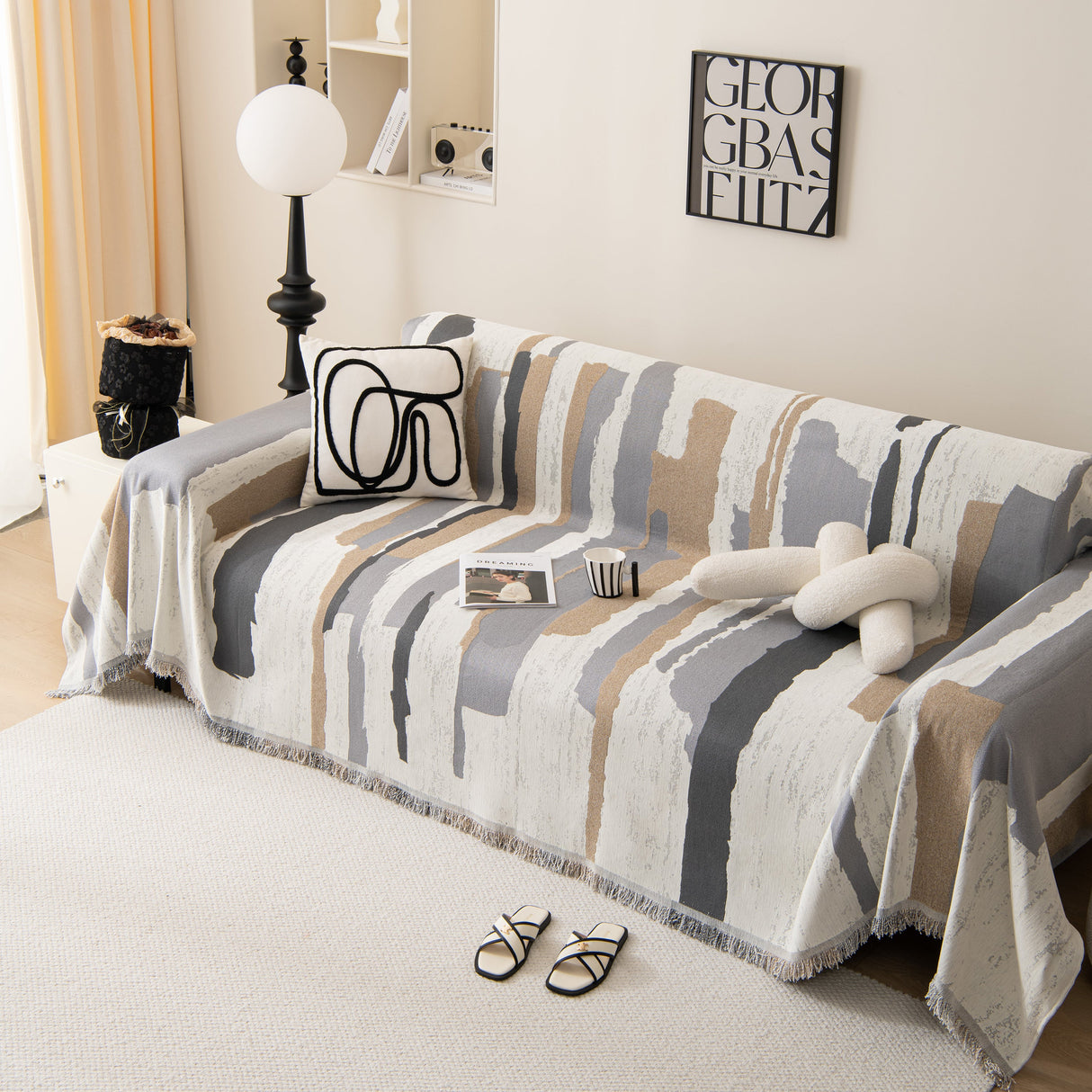 Colorful Chenille Sofa Throw Cover, Fashionable Soft Washable Couch Protector, Sectional Sofa Covers