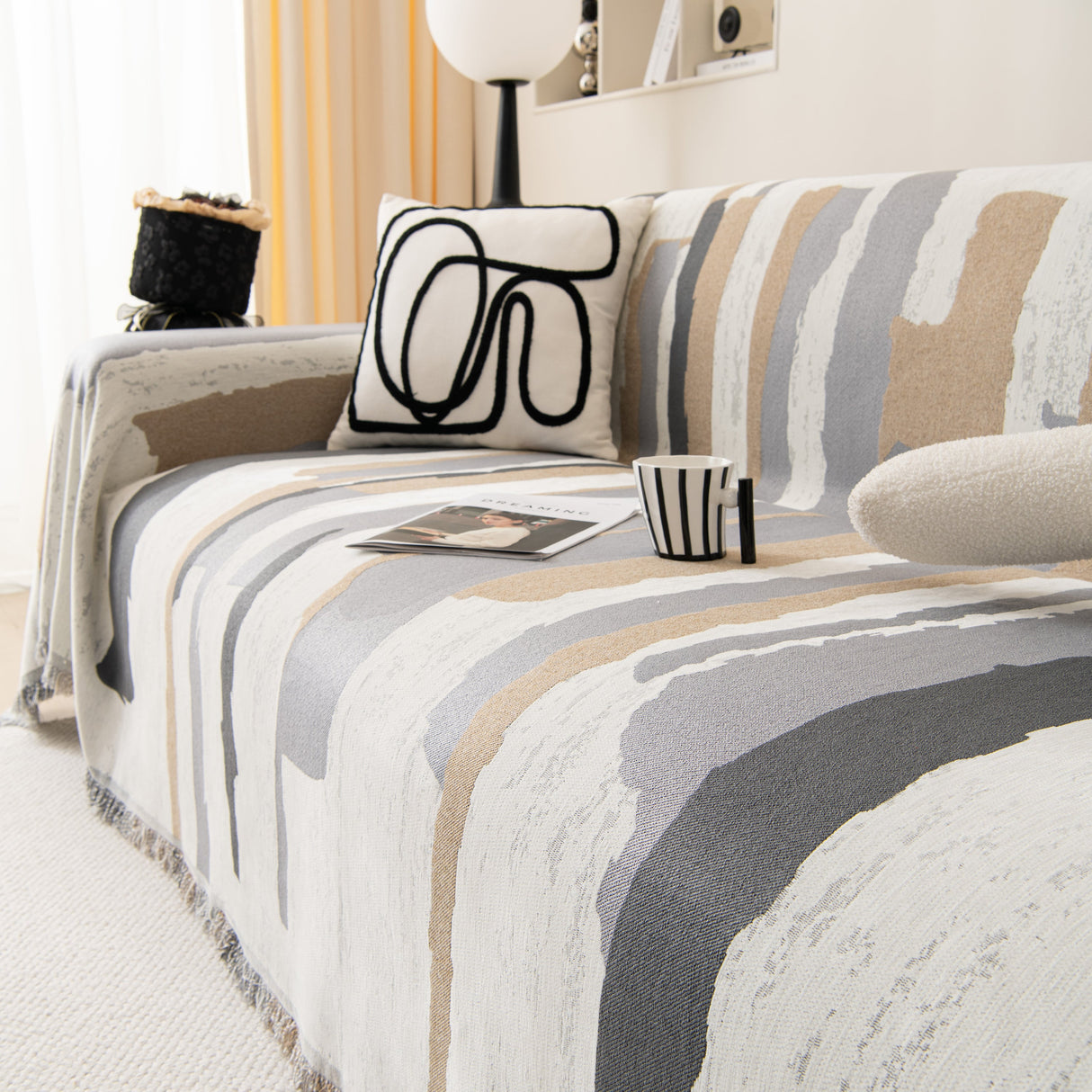 Colorful Chenille Sofa Throw Cover, Fashionable Soft Washable Couch Protector, Sectional Sofa Covers