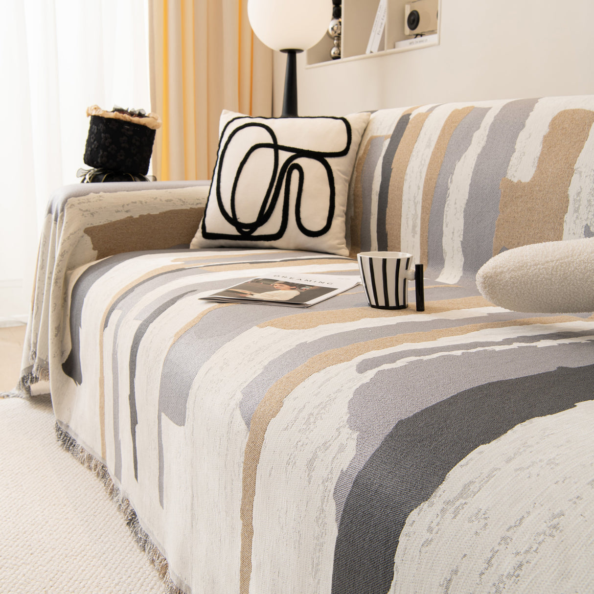 Colorful Chenille Sofa Throw Cover, Fashionable Soft Washable Couch Protector, Sectional Sofa Covers