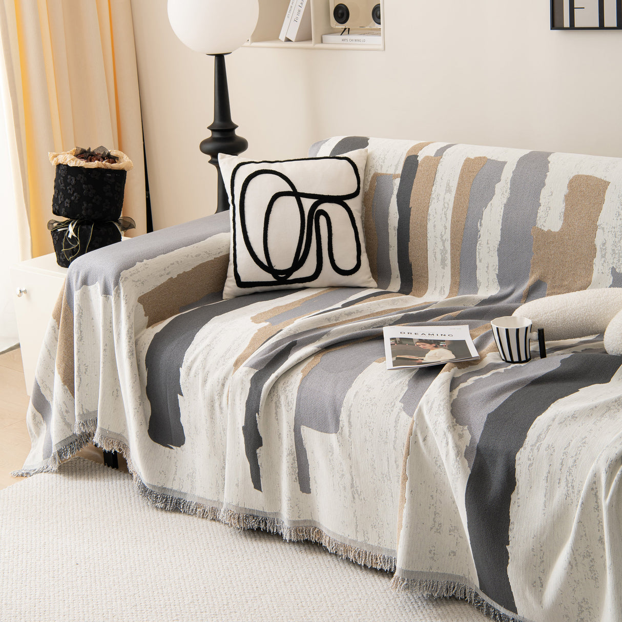 Colorful Chenille Sofa Throw Cover, Fashionable Soft Washable Couch Protector, Sectional Sofa Covers