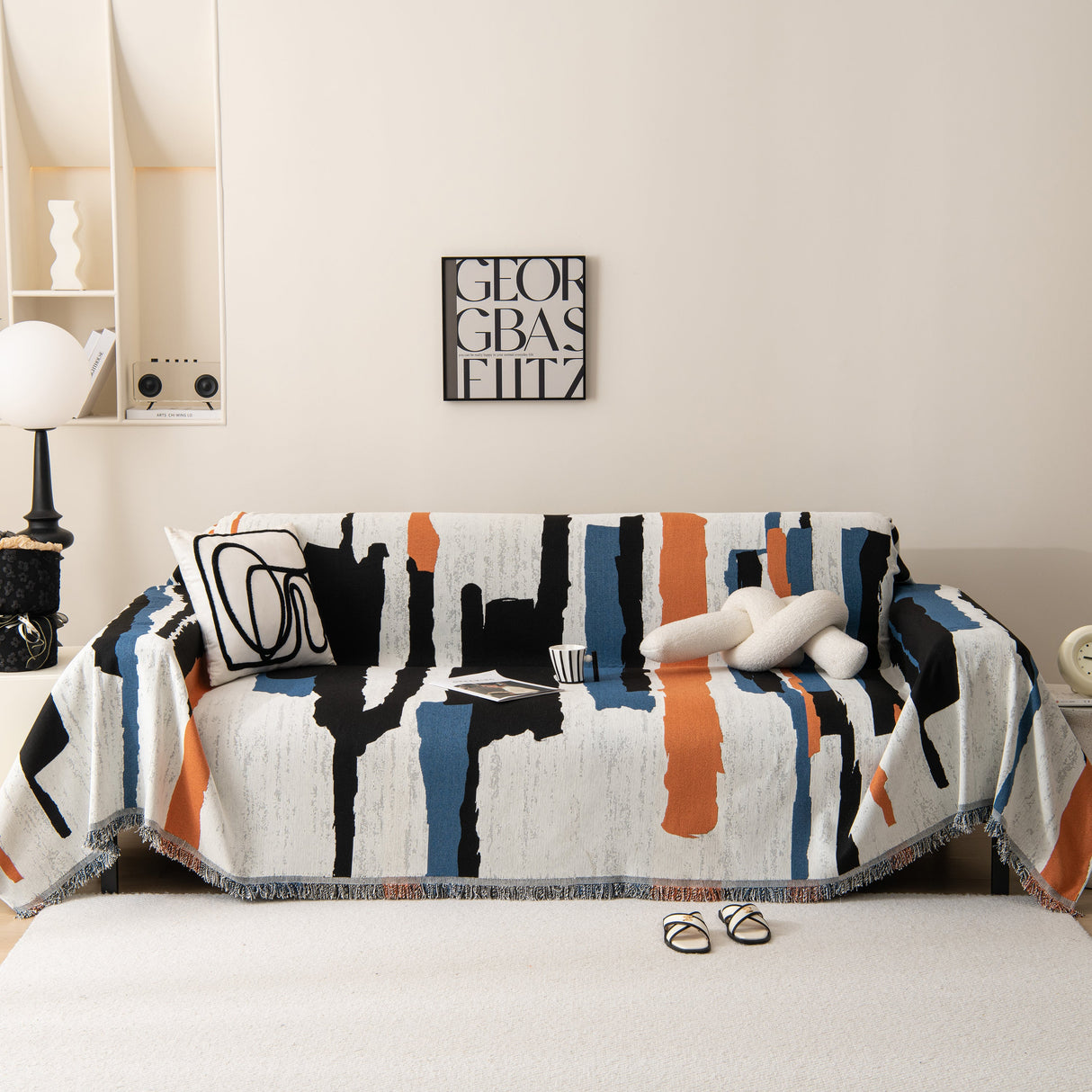 Colorful Chenille Sofa Throw Cover, Fashionable Soft Washable Couch Protector, Sectional Sofa Covers