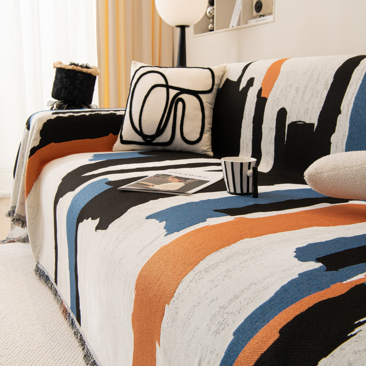 Colorful Chenille Sofa Throw Cover, Fashionable Soft Washable Couch Protector, Sectional Sofa Covers