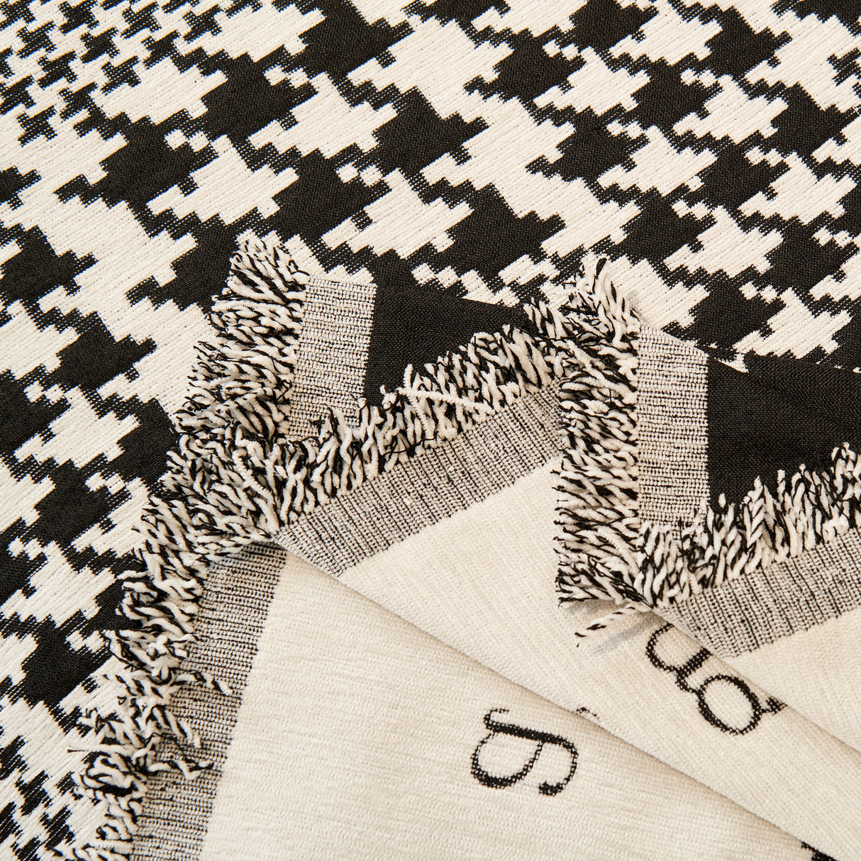 Chenille Houndstooth Couch Cover, Chaise Lounge Blanket Cover, Sectional Couch Scratch Protector