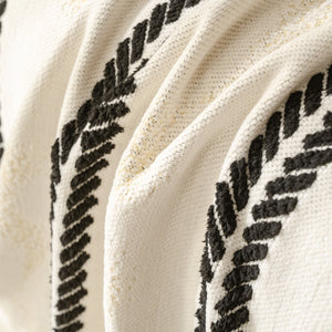 Boho Couch Throw Blanket with Textured Stripes, Sofa Cover for Living Room Decor